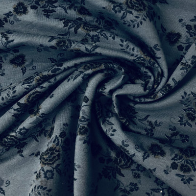 FUTER TT-100 LIKRA PRT DSN # DELICATE FLOWERS # DENIM