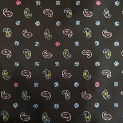 POST P ACETAT PRT DSN # S PAISLEY # BLACK MULTICOL