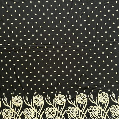 VISKOZA PL. TT-24 LIKRA DGT PRT DSN # 2052B DOTY FLOWER # BLACK