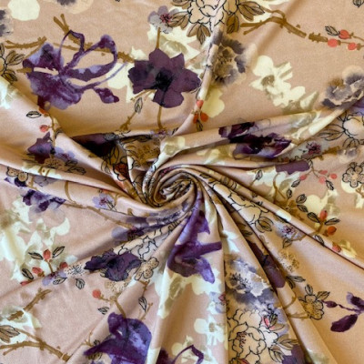 VISKOZA PL. TT-24 LIKRA DGT PRT DSN # ROSES # PALE MAUVE MEERKAT