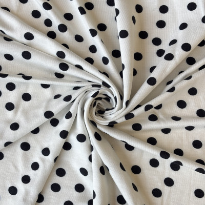 VISKOZA PL. TT-24 LIKRA PRT KH DSN # DOTS 2676 # WHITE OFF BLACK