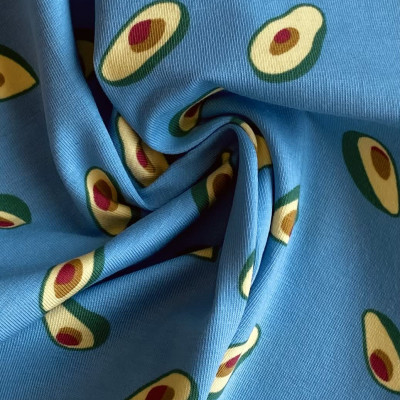 SINGL TT-072 LIKRA PRT DSN # AVOCADO # COOL BLUE