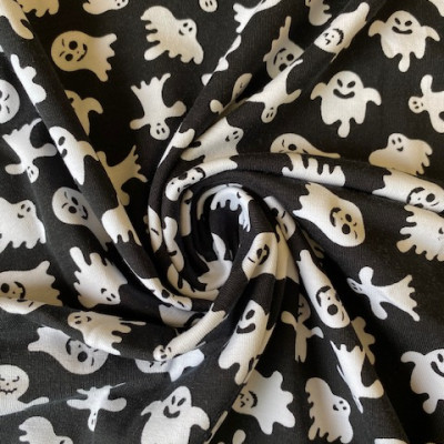 SINGL TT-072 LIKRA PRT DSN # GHOST # BLACK WHITE