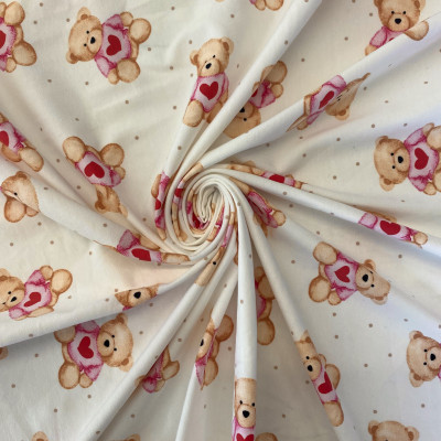 SINGL TT-072 LIKRA PRT DSN # HAPPY BEAR # BEIGE