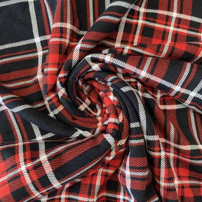 SINGL TT-072 LIKRA PRT DSN # CHECKS 3670 # RED BLACK
