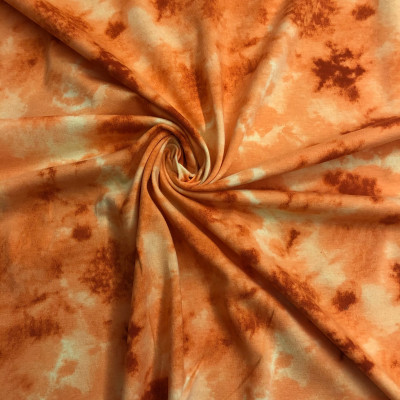 SINGL TT-070 LIKRA PRT DSN # TIE DYE NATURAL # ORANGE