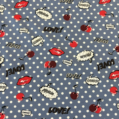 SINGL TT-070 LIKRA PRT DSN # CHERRY # DENIM