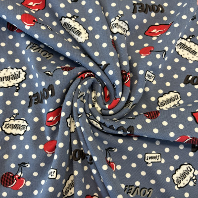 SINGL TT-070 LIKRA PRT DSN # CHERRY # DENIM