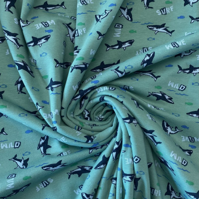 SINGL TT-070 LIKRA PRT DSN # SHARKS NEW # SEA BLUE