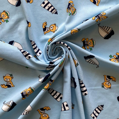 SINGL TT-070 LIKRA PRT DSN # SAILOR BEAR # COOL BLUE