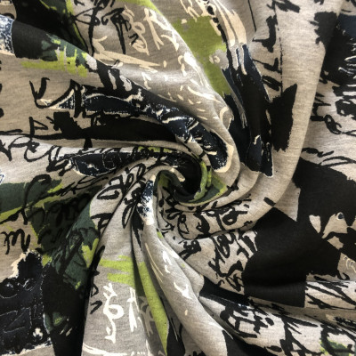 FUTER CVC TT-100 LIKRA BSC PRT U DSN # TYE LETTERS # DENIM LIME