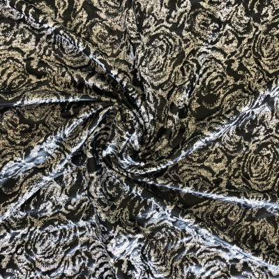 VISKOZA PL. MEL FOIL DSN # ROSES # GRAY BLACK