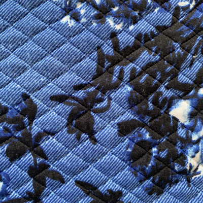 POLY KNIT STEP PRT DSN # 0681 # DENIM