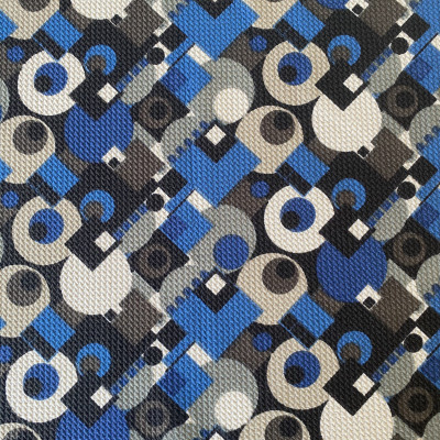 POLY KNIT PABLO RELIEF PRT W DSN # LARA OPTIC # BLUE