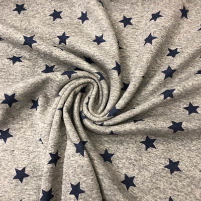 FUTER BONDED FUR LUX PRT DSN # STARS # L GRAY DENIM