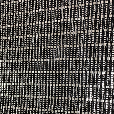 POLY KNIT BRILIANT EMB DSN # CHECKS & DOTS # BLACK SLV