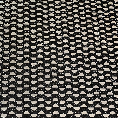 POLY KNIT BRILIANT EMB DSN # SEMICIRCLE # BLACK SLV