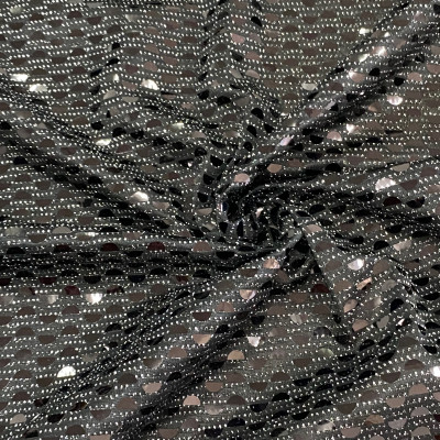 POLY KNIT BRILIANT EMB DSN # SEMICIRCLE # BLACK