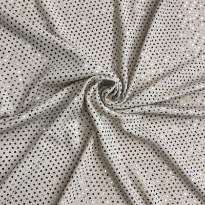 POLY KNIT BRILIANT EMB DSN # DOTS # BEIGE