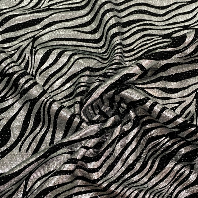 POLY KNIT BRILIANT ANIMAL FOIL DSN # ZEBRA # BLACK SLV