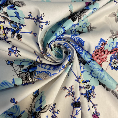 KEPER STRECH SATEN PRT DSN # 0630 # ROSE BLUE