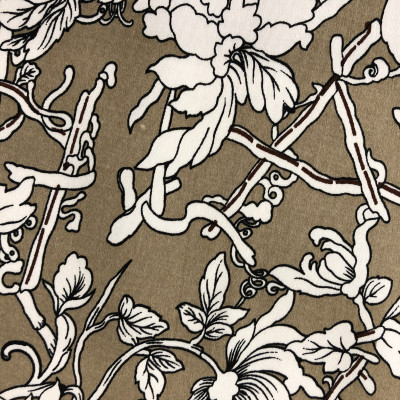 KEPER STRECH SATEN PRT DSN # BAMBOO TRELLIS # BEIGE