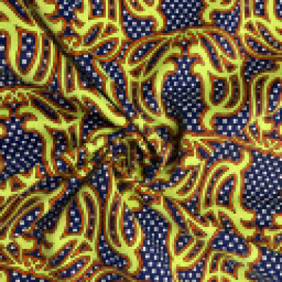 KEPER SATEN PRT DSN # 6168 # ORNAMENT YELLOW PURPLE