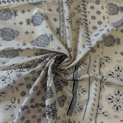 KOSULJAR CO COTTON VOILE DGT PRT DSN # PATCH # BEIGE