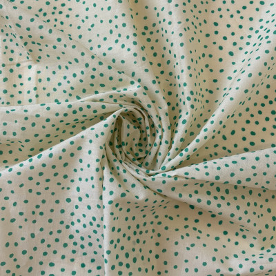 KOSULJAR CO COTTON VOILE DGT PRT DSN # DOTTY # BEIGE GREEN