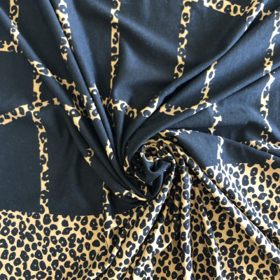VISKOZA PL. LIKRA PRT DSN # ANIMAL BORDER # BROWN BLACK