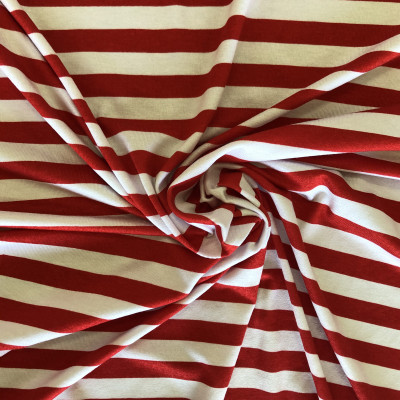 VISKOZA PL. LIKRA PRT STR # RED WHITE