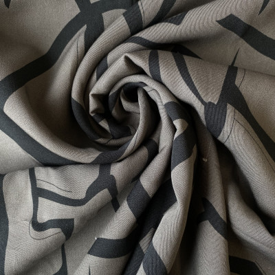 KOSULJAR VIS RYN TWILL DGT PRT DSN # NEW GEO # TAUPE GRAY