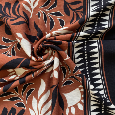 KOSULJAR VIS RYN NEW DGT PRT DSN # B FLOWER BORDER # BROWN