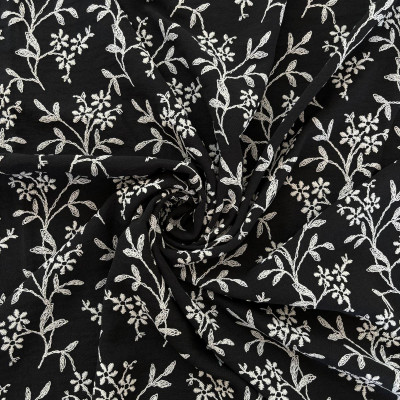 KOSULJAR S AIR FLOW W/PUFF PRT DSN # FLOWERS # BLACK