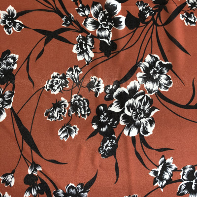KOSULJAR S MUSLIN DGT PRT DSN # B FLOWERS # BOMBAY BROWN