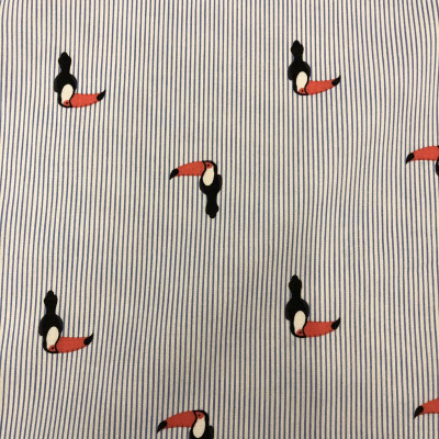 KOSULJAR CO COTTON VOILE PRT DSN # TUKAN # SLV LAKE BLUE