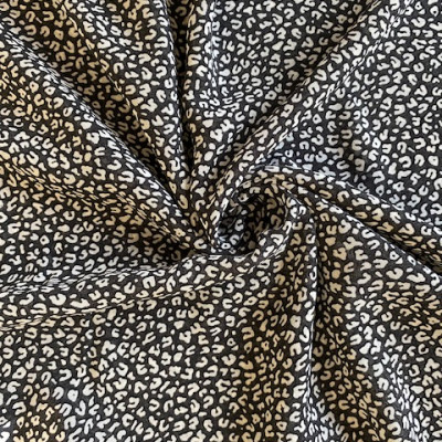 KOSULJAR S MUSLIN YASMIN PRT DSN # S ANIMAL # BLACK WHITE