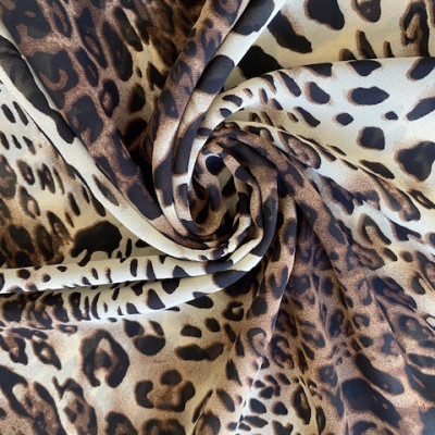 KOSULJAR S MUSLIN YASMIN PRT DSN # LEOPARD MIX # BEIGE