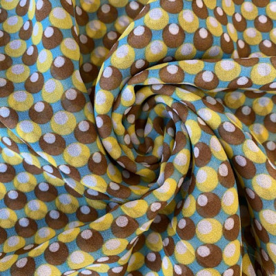 KOSULJAR S MUSLIN GABRIELA PRT DSN # GEO DOTS # TURQUOISE YELLOW