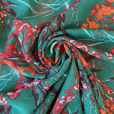 KOSULJAR S MUSLIN GABRIELA PRT DSN # GARDEN FLOWER # GREEN