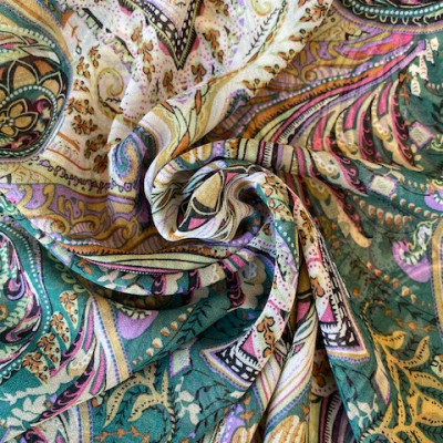 KOSULJAR S MUSLIN GABRIELA PRT DSN # PAISLEY # GREEN