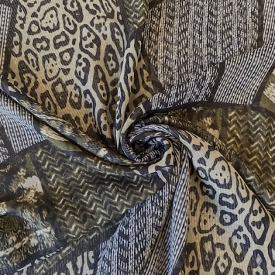 KOSULJAR S MUSLIN GABRIELA PRT DSN # ANIMAL PATCHWORK # GRAY