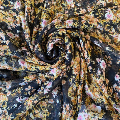 KOSULJAR S MUSLIN GABRIELA PRT DSN # ROSES # BLACK