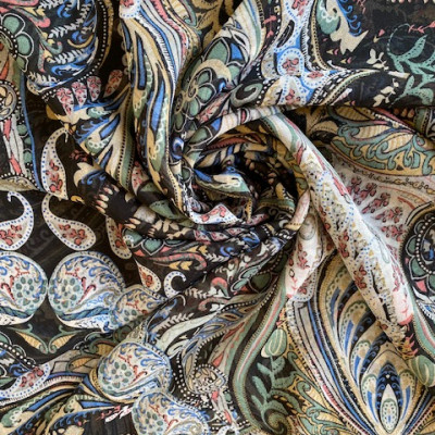 KOSULJAR S MUSLIN GABRIELA PRT DSN # PAISLEY # BLACK