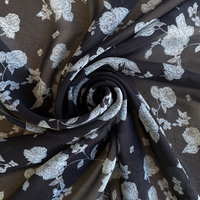 KOSULJAR S MUSLIN SARA PRT DSN # B ROSES # NAVY BLUE