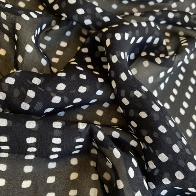 KOSULJAR S MUSLIN SARA PRT DSN # NEW GEO # BLACK WHITE