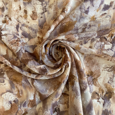 KOSULJAR S MUSLIN JQD PRT DSN # TIE DYE LEAVES # BEIGE