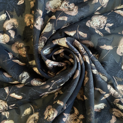 KOSULJAR S MUSLIN JQD PRT DSN # ROSES # BLACK ROSE