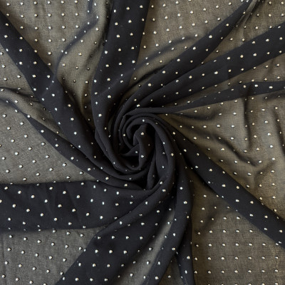 KOSULJAR S MUSLIN CREP DROPS DSN # B DROPS # BLACK SLV