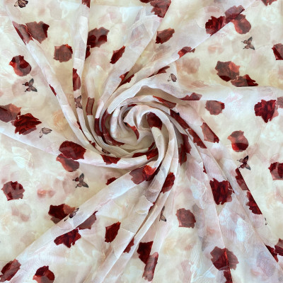 KOSULJAR S MUSLIN LEA JQD PRT DSN # ROSES # RED